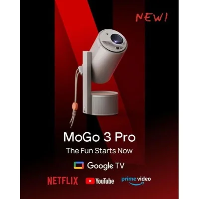 Xgimi Mogo 3 Pro Portable Projector With Powerbase Stand - Grey